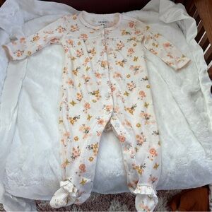 Carter's Floral Print Kids One Piece - Cream